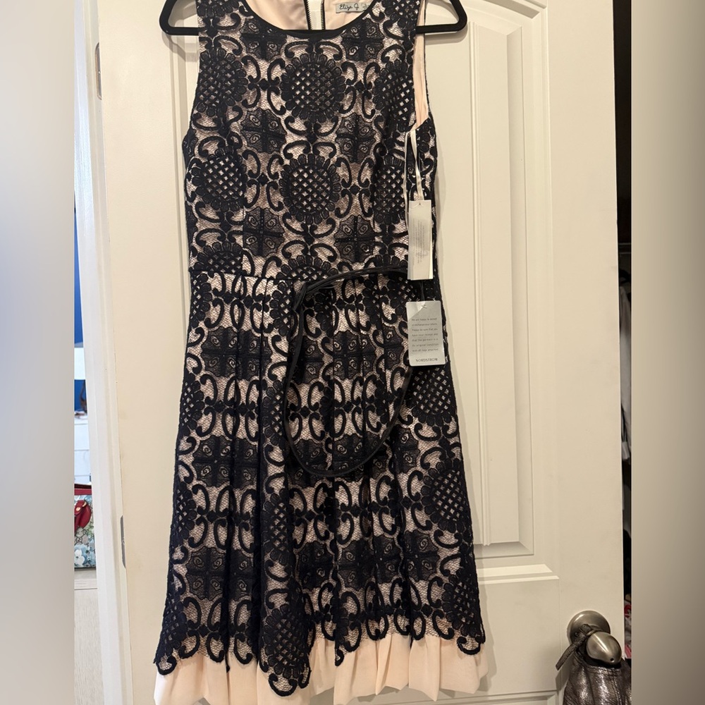 NWT Eliza J black lace dress